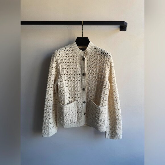 LORO PIANA Arola crocheted cashmere-blend cardigan - Picture 4 of 12